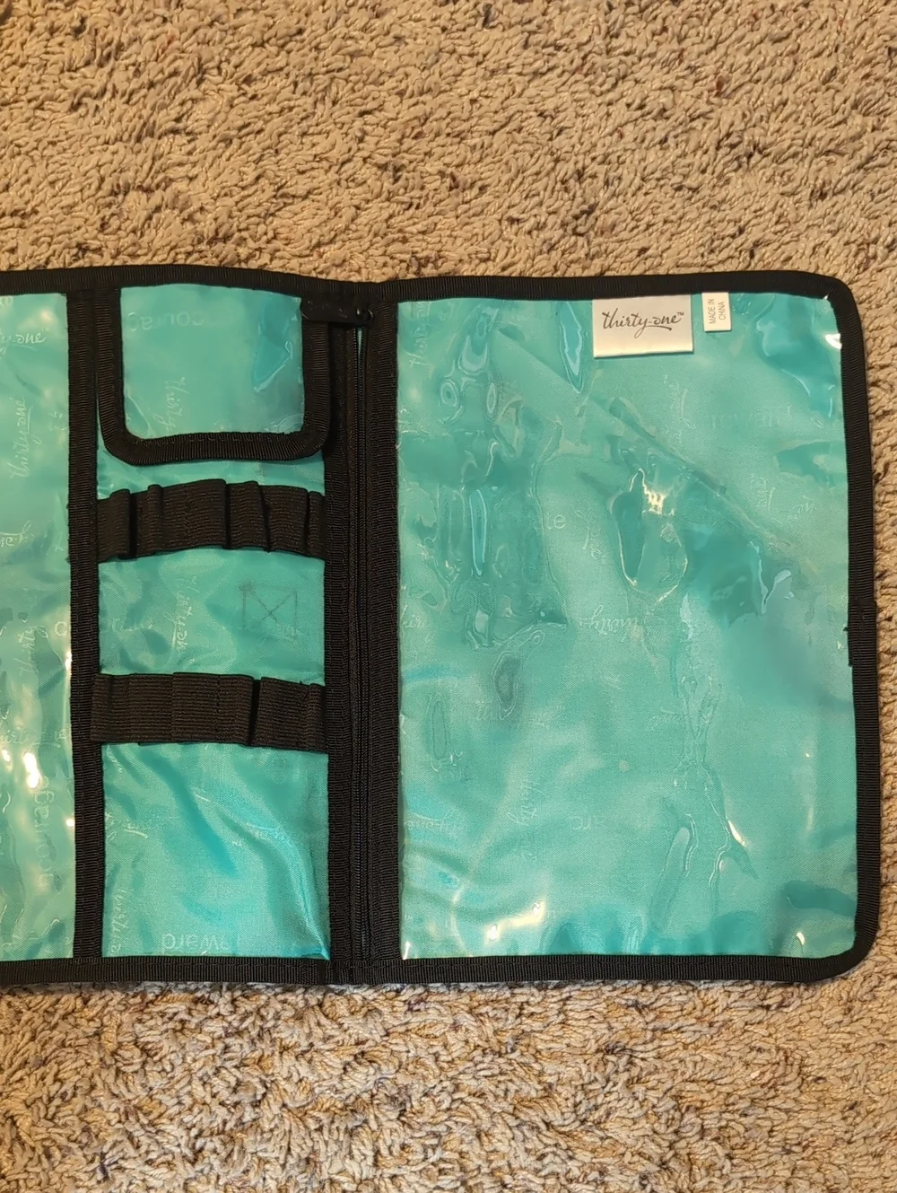 thirty-one Turquoise Cosmetic and Tool Organizer with Black Trim